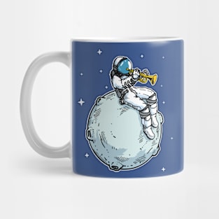 astronaut spielt trompete musik Mug